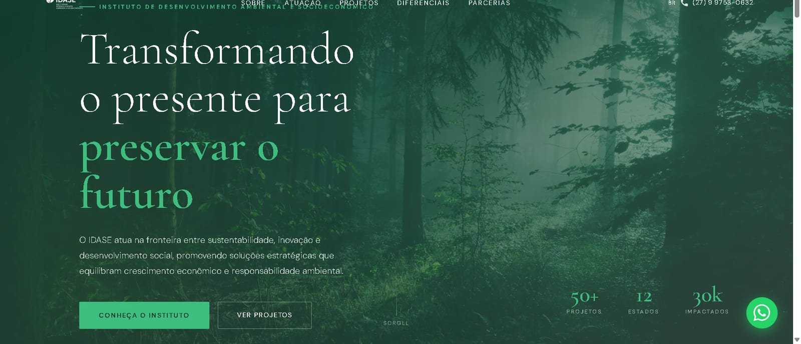 Captura de tela do projeto IDASE